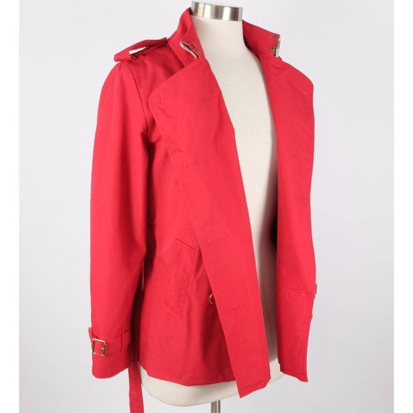 Burberry London US 6 jacket red double breasted belted nova trench short - Picture 12 of 16